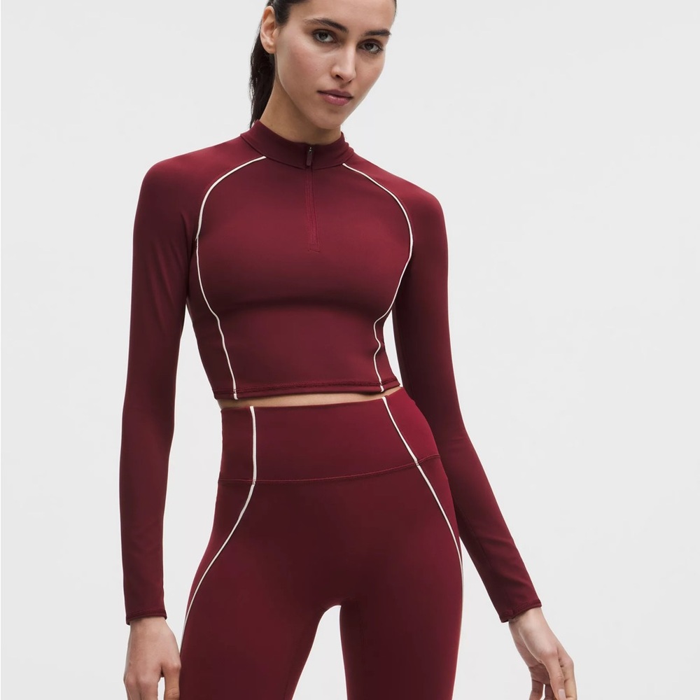 NWT Lululemon Wunder Train Crop Long Sleeve Half Zip